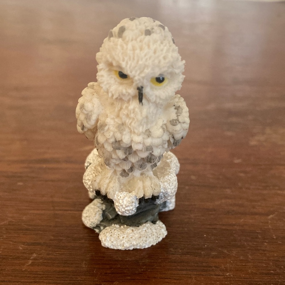 White Owl Figurine for Small Pets
